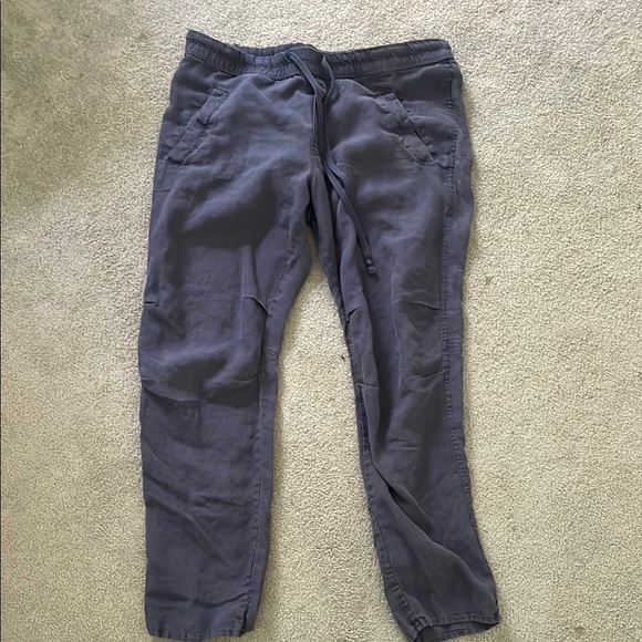 Navy Casual Pants James Perse linen pull on L 3 - Picture 1 of 6
